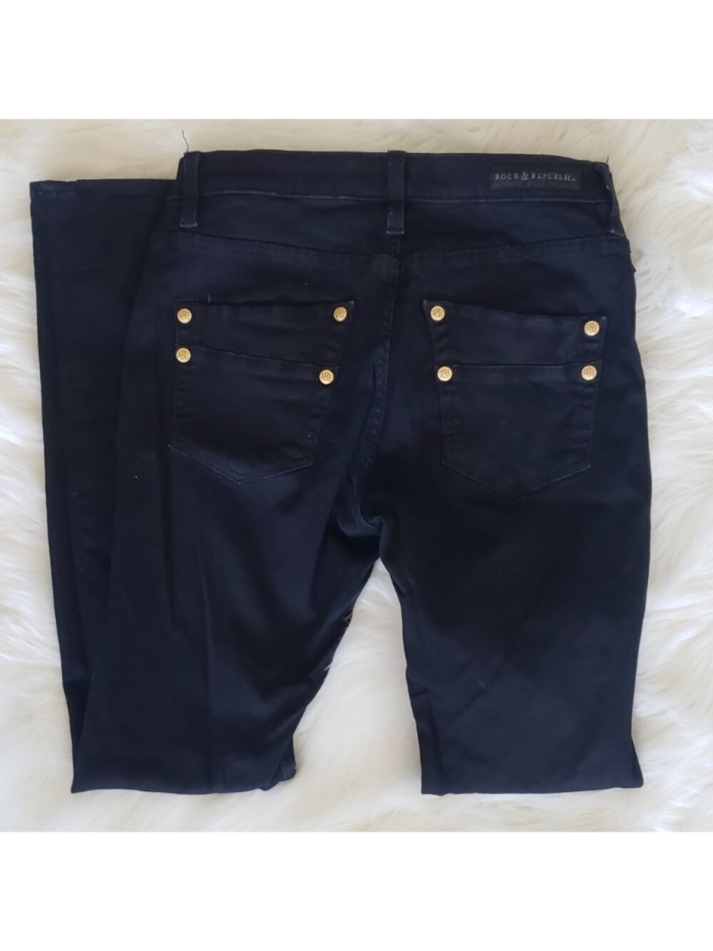 Rock and republic womens black skinny jeans size 10 M